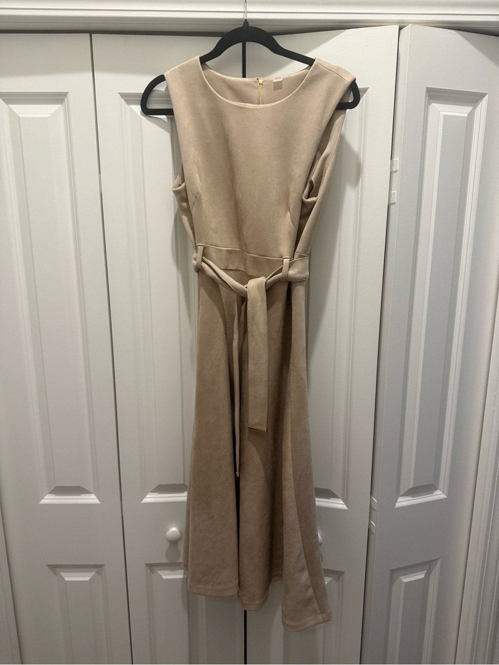 Calvin Klein Metallic Champagne Sleeveless Dress